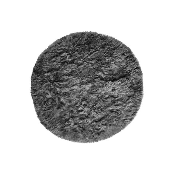 Tapis rond poils longs (gris) Tapis rond poils longs (gris)